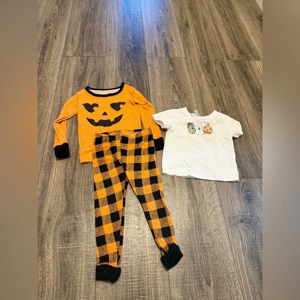 Baby Girl Halloween Pajama Set And Embroidered Boo T Shirt 18 Months